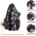 thumbnail image 5 of Mosiso Sling Backpack Outdoor Causal Daypacks Pattern Rope Crossbody Shoulder Bag For Travel Hiking, Black Base Floral, 5 of 6