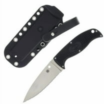 Spyderco FB31SBK2 Enuff 2 3.9" Serrated Blade Black Handle Fixed Knife