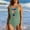 Army Green, variant on Bathing Suits for Women One Piece Colorful Crossing Band Swimwear High Waisted Print Strappy Back Tankinis Swimsuit