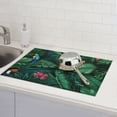 thumbnail image 6 of ZNDUO Absorbent Dish Drying Mat, Microfiber Vector Tropical Plants Birds Pattern Dish Drying Pad for Kitchen Counter, 24 x 18 Inch, 6 of 8