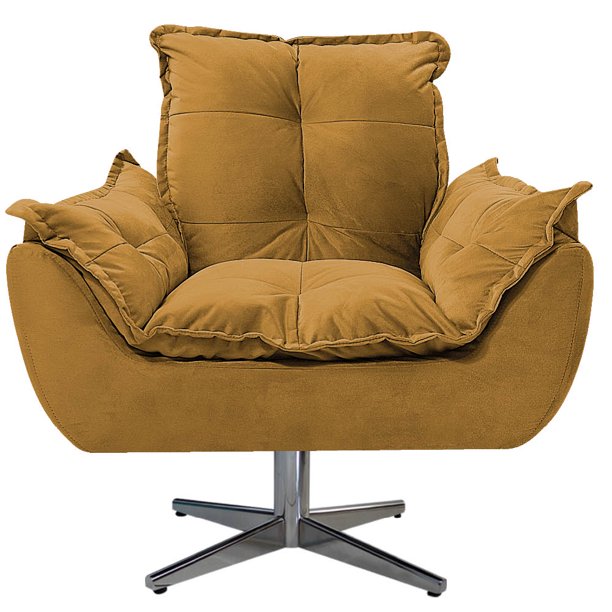 Sillón Odette B base de metal - Mostaza WEIK Odette
