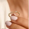 thumbnail image 2 of 14K Solid Gold Thin Gold Band Ring Diamond Simple Promise Ring Everyday Ring., 2 of 5