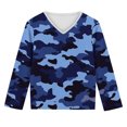 thumbnail image 4 of Ugoldhm Girls Long Sleeve Tees Camouflage Print V Neck Casual Tops Fall Long Sleeve Kids Shirts, 4 of 8