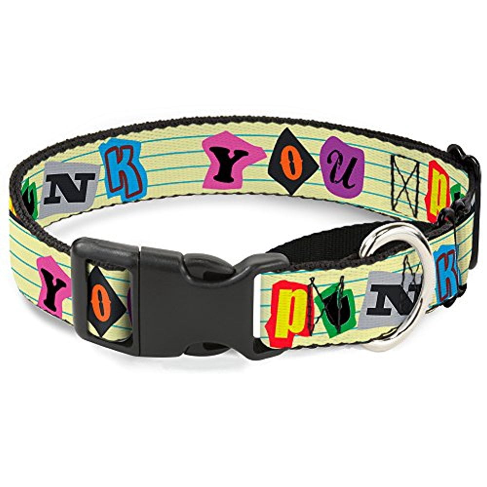 Buckle-Down Martingale Dog Collar - Punk You Legal Pad Full Color - 1" Wide - Fits 15-26" Neck Size - Large