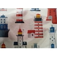 thumbnail image 5 of oneOone Cotton Silk Red Fabric Sea Lighthouse Craft Projects Decor Fabric Printed By The Yard 42 Inch Wide, 5 of 6