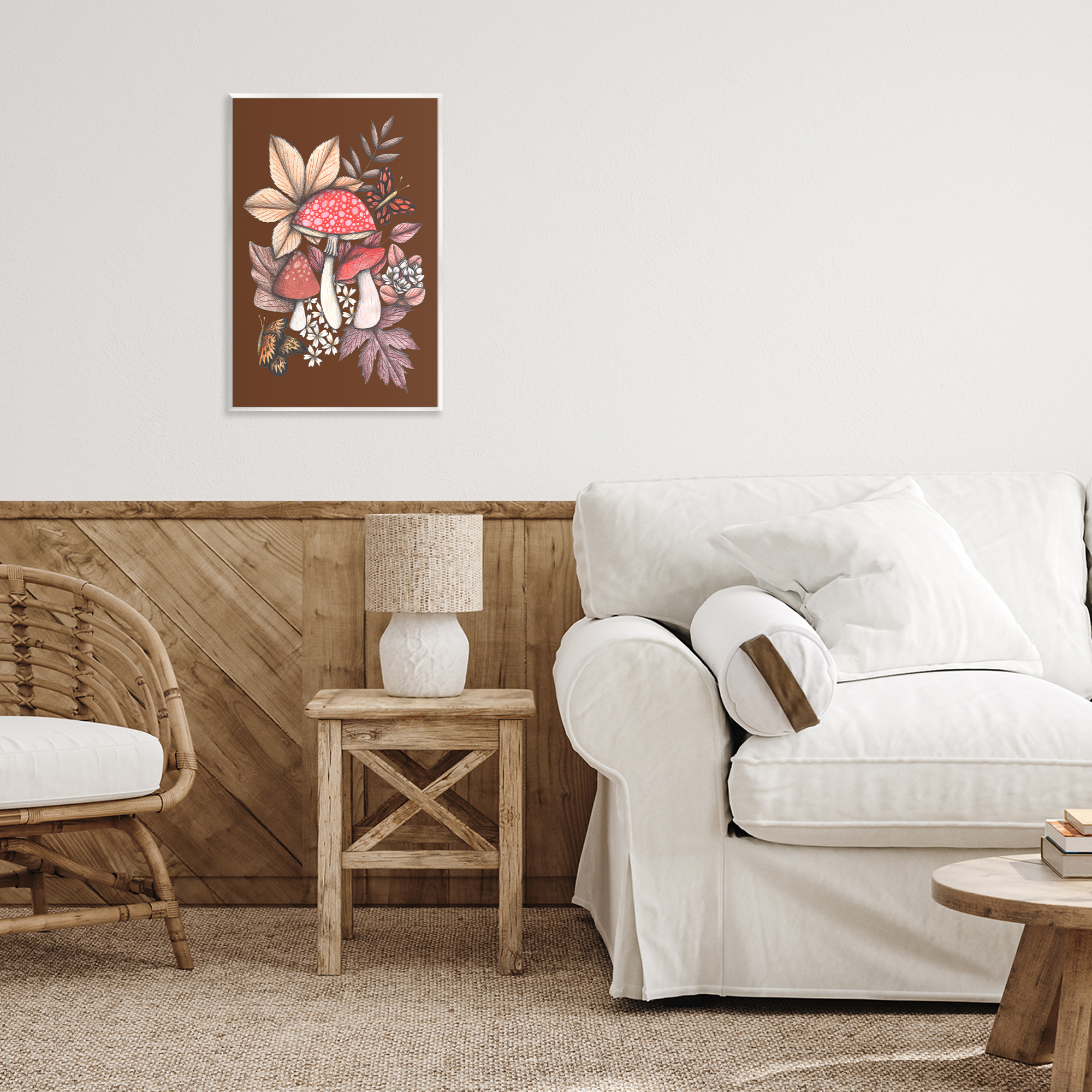 Autumnal Mushrooms Magic Wall Plaque Art, design by Cecilia Battaini