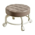 thumbnail image 1 of Lipstore Rolling Stool Low Roller Seat Round Mechanic Stool on Wheels for Office Shop light brown, 1 of 8