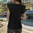 thumbnail image 4 of SNKSDGM Female Linen Tank Tops for Women Summer Ribbed Tank Tops for Women Women's Fashion Casual Short Sleeved T Shirt Round Neck Solid Color Loose Top Vest S, 4 of 8