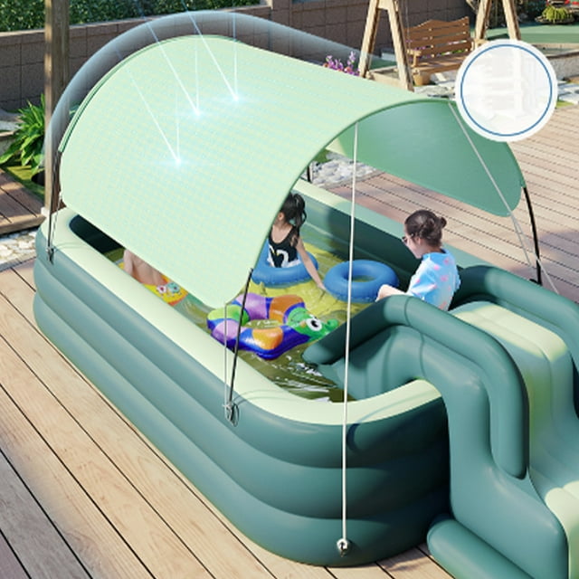 Piscina inflable Jadeshay con sombrilla extraíble para juegos de natación