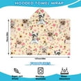 thumbnail image 2 of Yorkie Dog and Flower Florals Hooded Bath Towel，50"x30" for Ages 3 To 12 Kids, Quick Dry Lightweight Soft Microfiber Hood Beach Towel Cover Up for Kids, 2 of 7