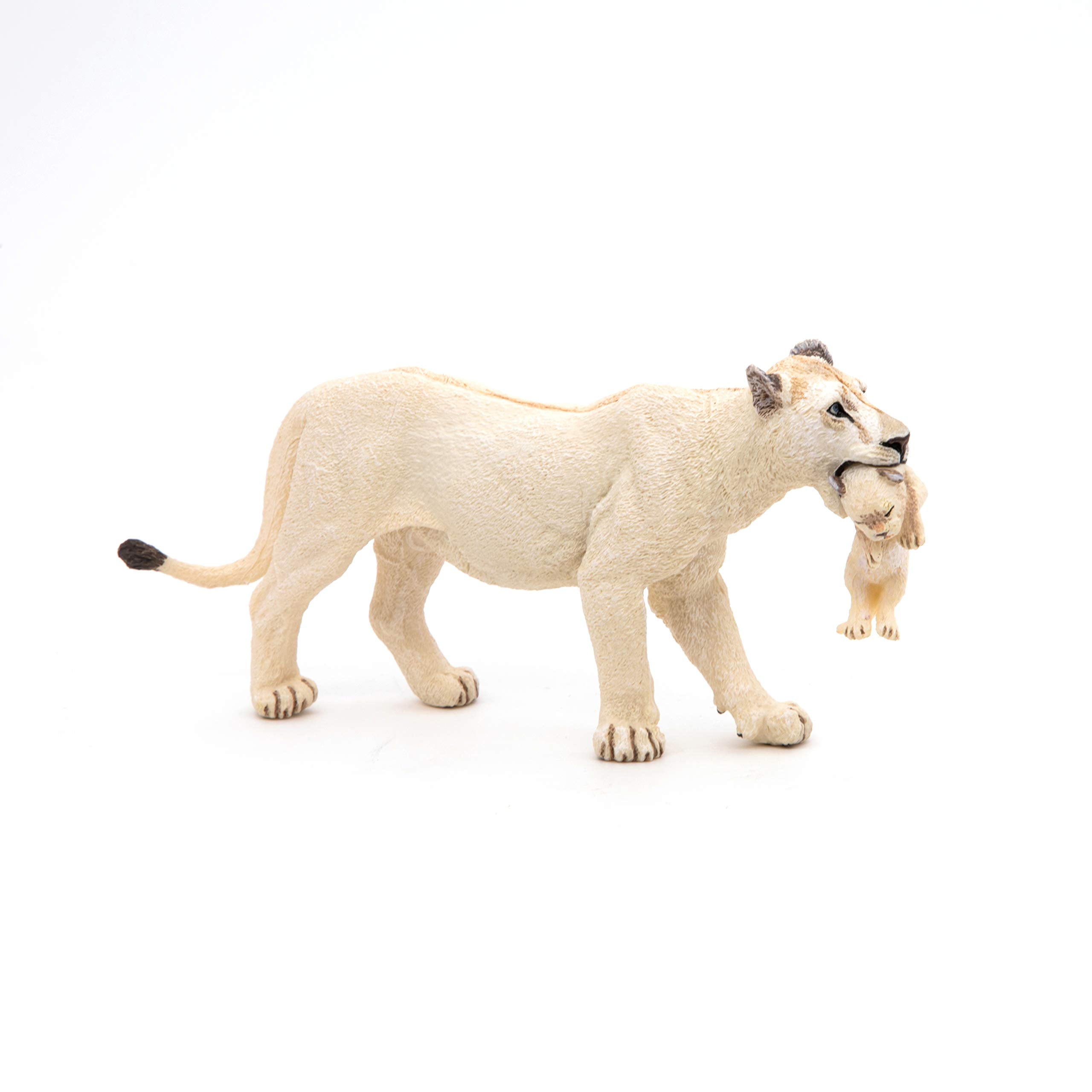 Papo 50203 White Lioness with Youngster 5 1/2in Wild Animals 