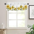 thumbnail image 2 of Window Valance Rod Pocket Panel for Kitchen Bedroom Window Watercolor Yellow Sunflowers and Butterflies Valances Short Curtain Bathroom Treatment Drapes White, 2 of 5