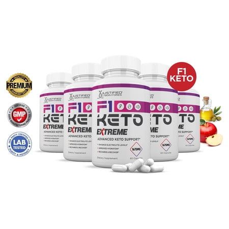 (5 Pack) F1 Keto ACV Extreme Pills 1675mg Alternative to Gummies Dietary Supplement 300 Capsules