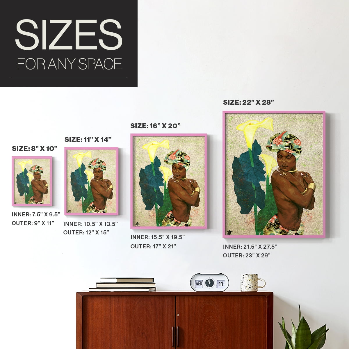 Woman Strong II Framed Print - Solid Wood in Single Picture Frame Solid Wood 2 Framed Print