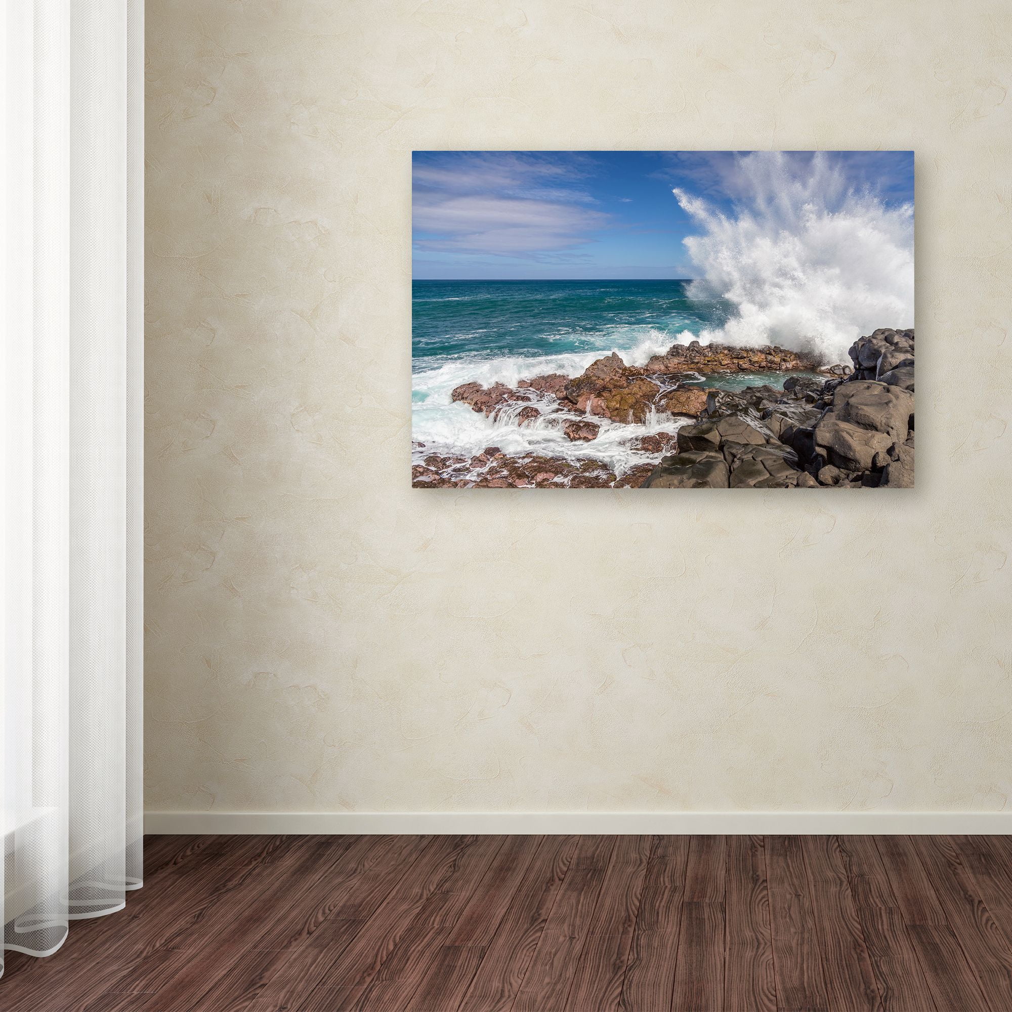 Trademark Fine Art 'Queen's Bath Wave' Canvas Art by Pierre Leclerc