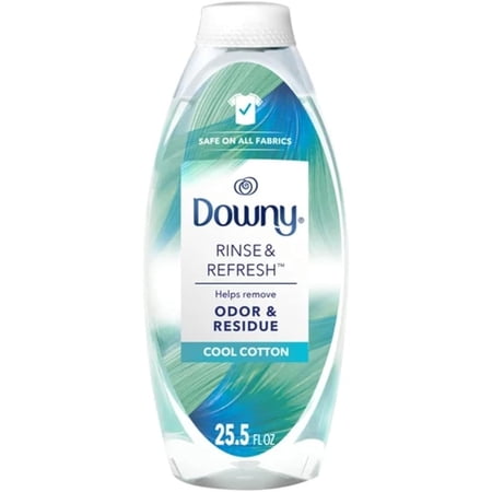 Downy Liquid Rinse & Refresh Fabric Rinse, Cool Cotton Scent, 25.5 Ounce, Clear