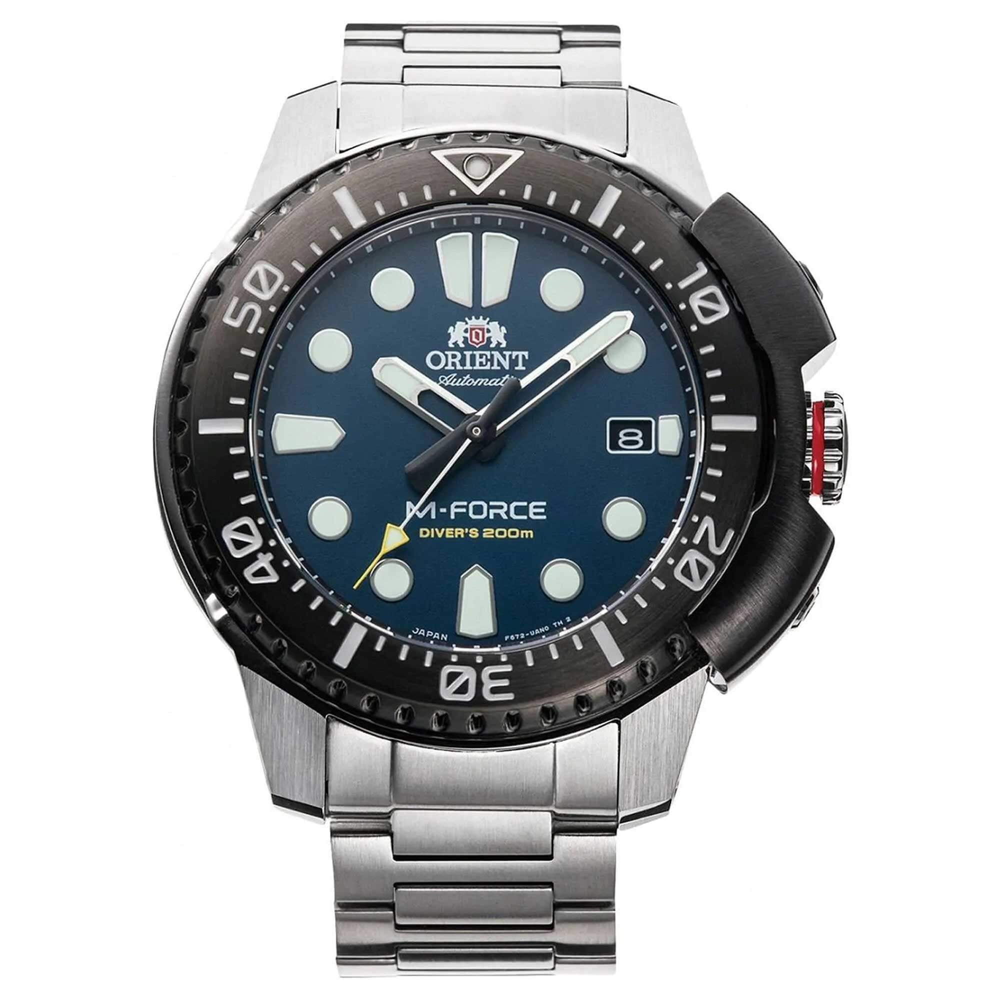 Orient RA AC0L07L00B Men s M Force Blue Dial Automatic Dive Watch Walmart