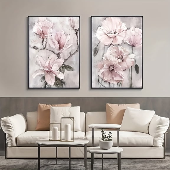 3pcs Canvas Painting, Beautiful Flowers Canvas Posters, For Living Room Wall Art, Perfect Home Decor, No Frame