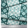 thumbnail image 2 of Soimoi Cotton Voile Fabric Check & Quatrefoil Patchwork Print Sewing Fabric Yard 42 Inch Wide, 2 of 3