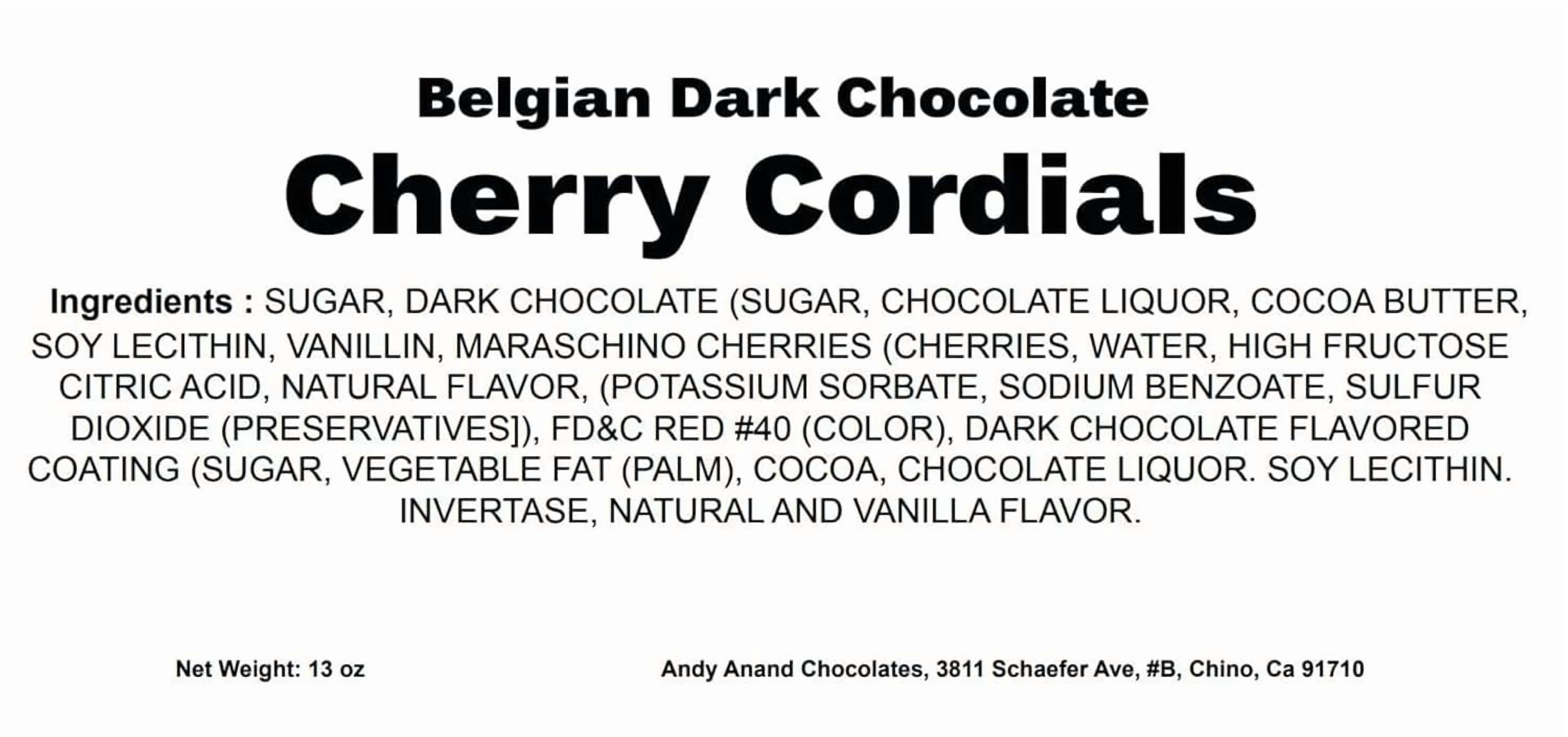 Andy Anand Vegan Belgian Dark Chocolate Cherry Cordials | Luxurious Gift Box | Indulgent, Decadent, Amazingly Delicious | Whole Cherry, Exploding with Flavor (48 Pcs)