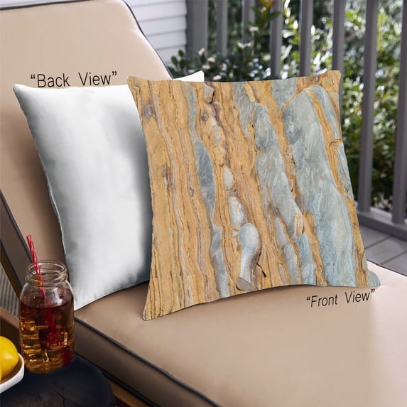 Ahgly Company Earth Rock Outdoor Throw Pillow, 18 inch by 18 inch