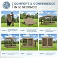 thumbnail image 4 of SANOPY Pop up Gazebo 6.5'x6.5' Gazebo Canopy Tent with Netting & Sidewalls for Outdoor with Carrying Bag, Khaki, 4 of 9