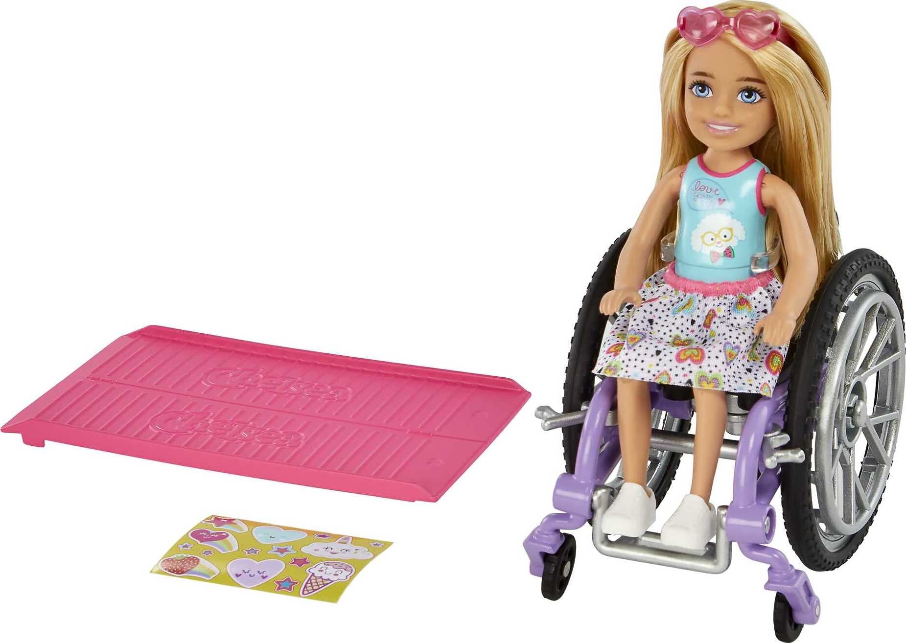 Barbie Doll & Wheelchair Ramp, Stickers & Accessories, Small Doll with Blonde Hair - Walmart.com