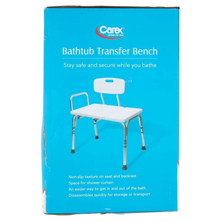 Carex tub transfer bench shower chair transfer bench with height adjustable legs hotsell