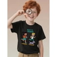 thumbnail image 1 of Little Code Kids Back To School Graphic T-Shirt - Lightweight Loose Fit Tee For Boys & Girls, Light Grey With Funny Classroom Designs - Easy-Care Everyday School Outfit For Ages 4-13, 1 of 3