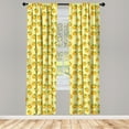 thumbnail image 3 of Ambesonne Fruits Curtains, Vintage Persimmons Artwork, Pair of 28"x95", Mustard and Lime Green, 3 of 5