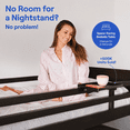 thumbnail image 5 of MEHOOM Bedside Shelf for Dorm Room, Clip-On Floating Nightstand with 2 Cable Holes, Bed Tray Table, Bunk Bedside Table with Storage, Black, 5 of 9