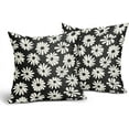 thumbnail image 2 of Black Pillow Covers 16X16 Inch White Floral Daisy Geometry Decorative Couch Pillow Cases Spring Summer Flower Throw Pillows Set of 2 Farmhouse Home Decor for Room Porch Patio Couch Outdoor, 2 of 6