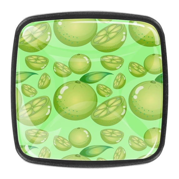 4 Pcs Square Cabinet Handle Cupboard Knob Drawer Pulls Handle Lemon Drawer Knobs with Screws Furniture Decoration