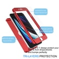 thumbnail image 4 of Apple iPhone SE 2020 Case, iPhone SE 2020 (4.7 Pouces) Case Sturdy, Hard Plastic Case 360 Full Body Shockproof Protection With Tempered Glass Screen Protector Case for iPhone SE2 2020 -Red, 4 of 8