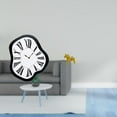 thumbnail image 2 of Reloj de pared acrílico distorsionado con figura de caballo de Dalarna sueco. Adorno de reloj creativo y lujoso con efecto fundido, ideal para la, 2 of 8