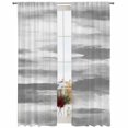 thumbnail image 2 of Sheer Curtains 84 Inches Long, Gray White Light Filtering Window Curtains for Living Room, Vintage Country Abstract Gradient Mottled Rod Pocket Voile Sheer Curtain Drapes, 52"W x 84"L, 2 Panels, 2 of 8