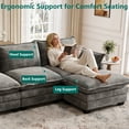 thumbnail image 5 of DoMaDing U Shaped Modular Sectional Sofa, 116" Couch with Movable Ottoman, Comfy Chenille Sofa with Pillows for Living Room, Sturdy Frame, Dark Gray, 5 of 7