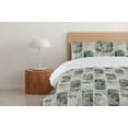 thumbnail image 4 of Ambesonne Grunge Down Alternative Quilt Comforter, Bohemian Rectangular Forms, Full, Laurel Green Dark Brown, 4 of 5