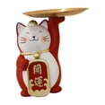 thumbnail image 2 of Estatua de gato con bandeja, adorno de mesa, figurita de arte para, 2 of 9