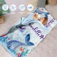 thumbnail image 4 of Kainsy Custom Toddler Girls Nap Mat Sleeping Bag for Daycare, Mermaid Kids Sleeping Bag with Pillow & Blanket for Preschool Kindergarten, Personalized Name Easy Carry Napsack Blue Purple, 4 of 9