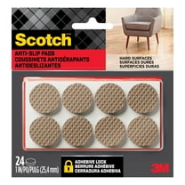 Scotch Furniture Pads, No Slip Floor Protection, Brown, 1 in., 24 Circle Grippers