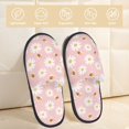 thumbnail image 2 of Balery Daisy And Bee Pantuflas de Casa de Felpa Silenciosas con Diseño Estampado, Zapatillas Cómodas Antideslizantes de Algodón para Interior-Large, 2 of 8