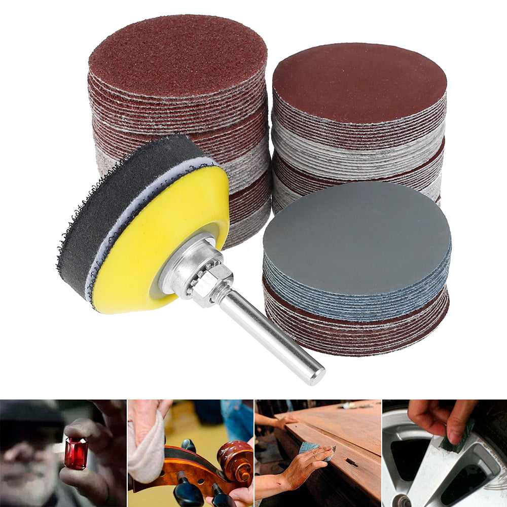 120PCS Sanding Discs Pad Kit For Drill Grinder Rotary Tools W/ Backing Pad Shank 