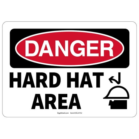 

OSHA DANGER SAFETY SIGN HARD HAT AREA IMAGE