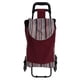 thumbnail image 5 of Carretilla de mano plegable de acero inoxidable con capacidad de carga pesada, carrito de equipaje con bolsa para mudanzas, comestibles, viajes, oficina, franja roja, 5 of 14