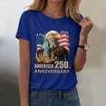 thumbnail image 2 of COMVALUE Women's Patriotic Crew Neck Top 250th Anniversary USA 2026 America Shirt (Blue, S), 2 of 8