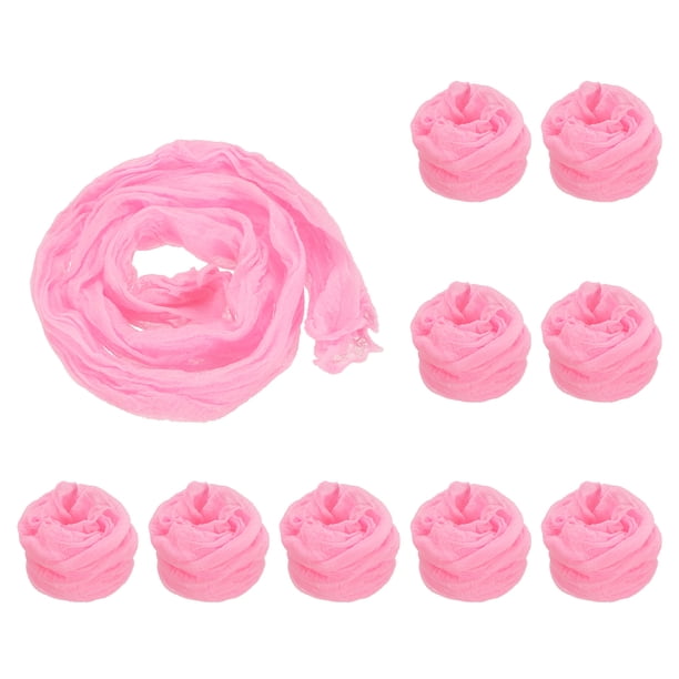 Uxcell 65cm/26" Medias de Tela de Flor de Nylon para Manualidades DIY, Rosa Claro, Paquete de 10