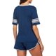 thumbnail image 4 of Pijama de manga corta para mujer, ropa de dormir suave, conjunto de pijama con parte superior y pantalones cortos Adepaton CJWUS-1747, 4 of 6