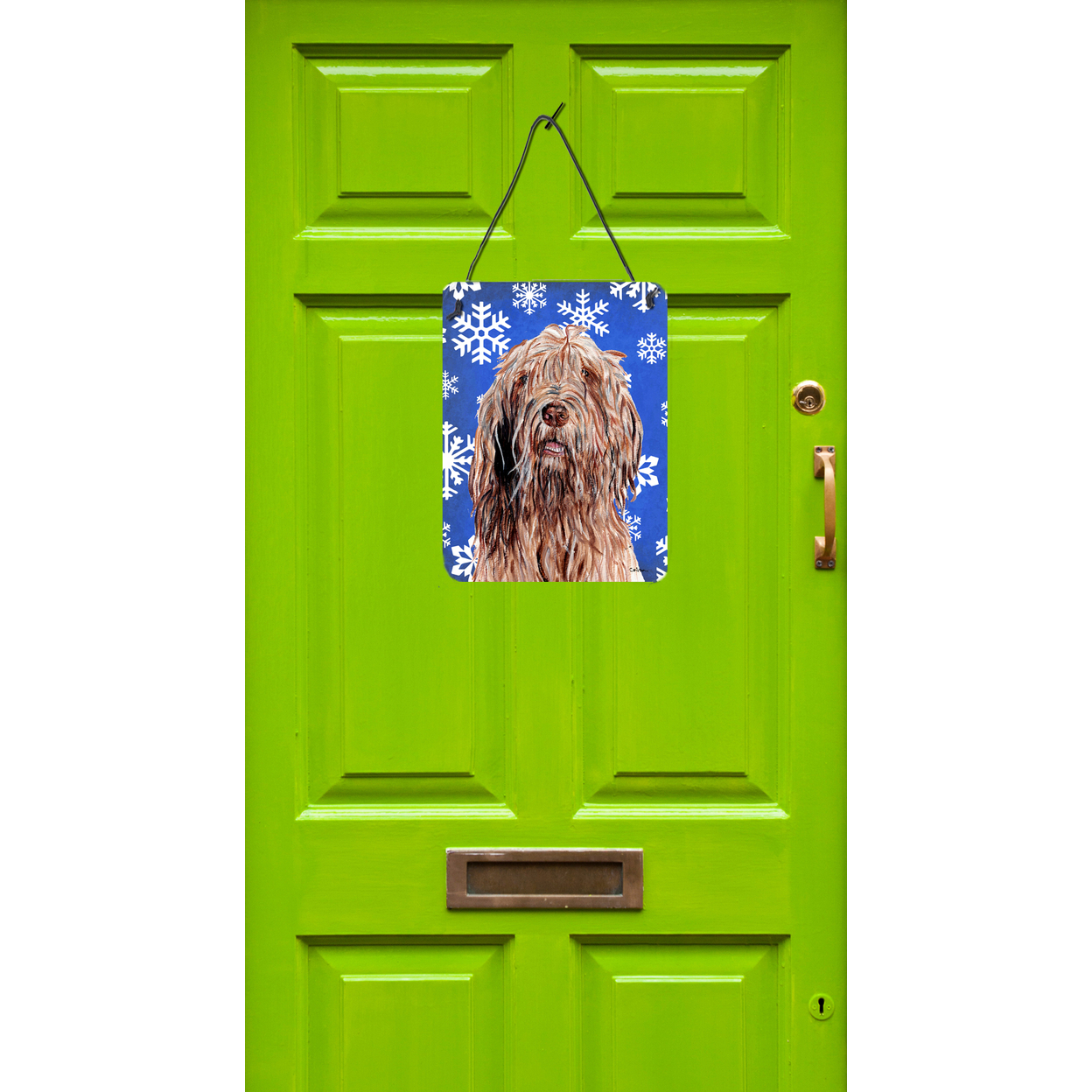 Otterhound Winter Snowflakes Wall or Door Hanging Prints