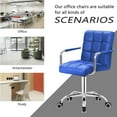 thumbnail image 6 of JUMMICO Modern Office Vanity Chair - PU Leather Mid-Back Rolling Chair for Office, Teen, and Bedroom Desks (Blue), 6 of 14